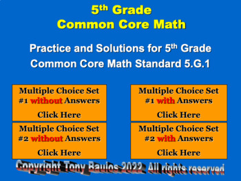 Preview of 5.G.1 5th Grade Math - Geometry Coordinate Plane Google Slide Set