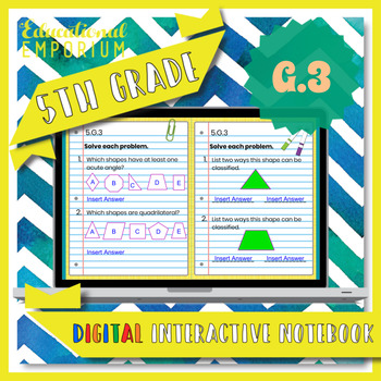 Preview of 5.G.3 Interactive Notebook: 2D Shapes for Google Classroom™
