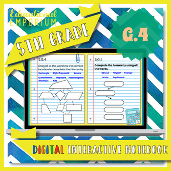 Preview of 5.G.4 Interactive Notebook: Classifying 2D Shapes for Google Classroom™