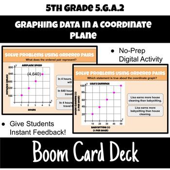 Preview of 5.G.A.2/5th Grade Graphing Data in a Coordinate Plane (One Quadrant) Boom Cards