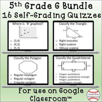 Preview of 5.G Google Classroom™ Digital Quiz Bundle Google Forms™