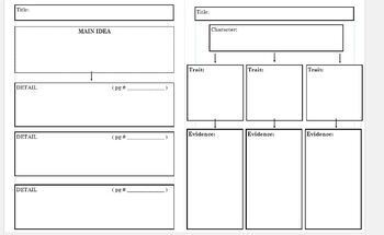 Preview of CCSS  6 GRAPHIC ORGANIZERS* EDITABLE * With/Without lines for struggling writers