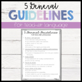 5 General Guidelines for Teacher Language