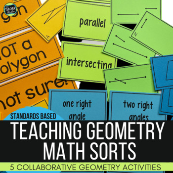 Preview of Geometry Math Sorts - Classifying Polygons - Types of Lines - Quadrilaterals