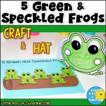5 Green and Speckled Frogs Craft and Hat