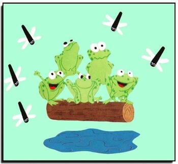 Preview of 5 Green and Speckled Frogs Printable Felt Set