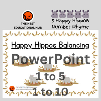 Preview of 5 Happy Hippos Balancing - Number/Counting Rhyme