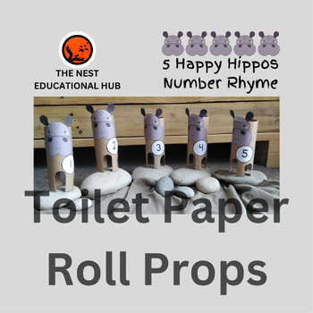 Preview of 5 Happy Hippos Balancing - Number/counting rhyme