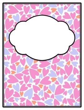 Preview of 5 Hearts Binder Covers Collection Bundle, February Teacher Binder Covers Bundle