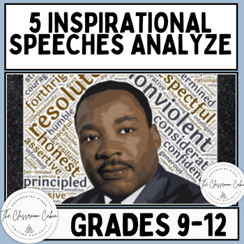 Preview of 5 Inspirational Speeches by Martin Luther King, Jr. to Analyze for Grades 9-12