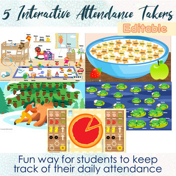Preview of 5 Interactive Attendance Takers in one/PowerPoint/Interactive Game