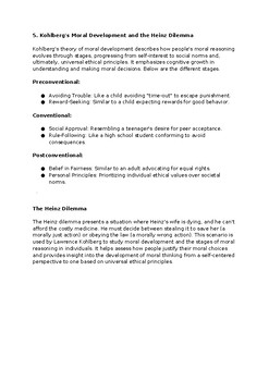 Preview of 5. Kohlberg's Moral Development and the Heinz Dilemma