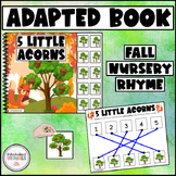 5 LITTLE ACORNS Adapted Book -  Fall Nursery Rhyme Velcro 