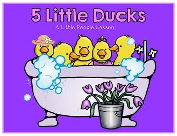 Preview of 5 LITTLE DUCKS PLAYING IN A TUB story book for young children