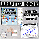 5 LITTLE SNOWMEN Adapted Book -  Winter Nursery Rhyme Velc
