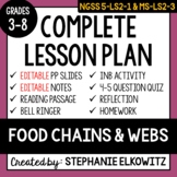 5-LS2-1 & MS-LS2-3 Food Chains & Webs Lesson | Printable &