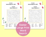 5 Large Print Easter Word Search Puzzles for Seniors, Adul