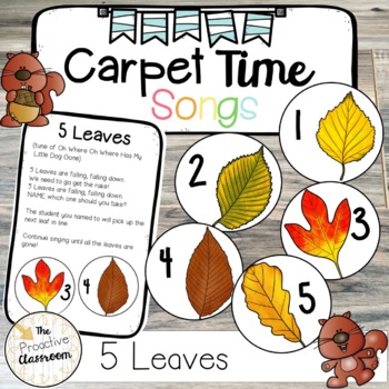 Preview of 5 Leaves Carpet Time Song | Carpet Game Preschool | Kindergarten Numbers