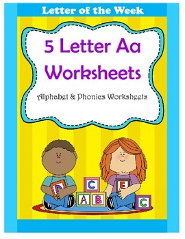 Preview of 5 Letter A Worksheets / Alphabet & Phonics Worksheets / Letter of the Week