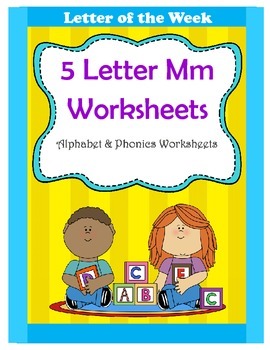 Preview of 5 Letter M Worksheets / Alphabet & Phonics Worksheets / Letter of the Week