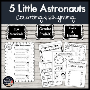 Preview of 5 Little Astronauts: Counting and Rhyming (Common Core)