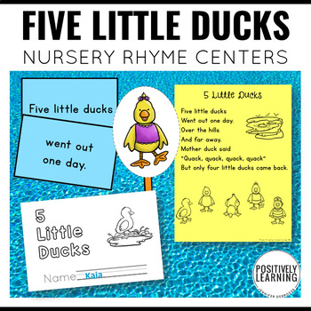 Preview of 5 Little Ducks Children's Poem | Small Reading Group Activities and Centers