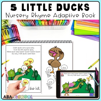 Preview of 5 Little Ducks Nursery Rhymes Adaptive Books Special Education Preschool Speech