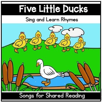 Preview of 5 Little Ducks Song | Shared Reading | Pocket Chart Poetry | Fingerplay Rhyme