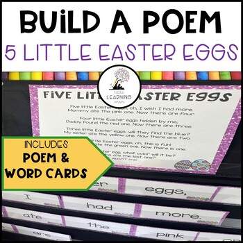 Preview of 5 Little Easter Eggs Build a Poem - Easter pocket chart poem