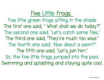 5 Little Frogs Poem and Craft by Educating Super Stars | TpT