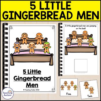 Preview of 5 Little Gingerbread Men Adapted Book for Special Education