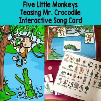Preview of 5 Little Monkeys Swinging from a Tree: Circle Time Fun Interactive File Folder