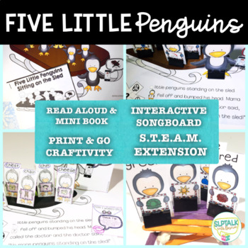 Preview of Five Little Penguins-STEAM & Literacy Based Speech Therapy