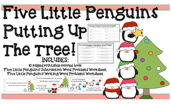 Preview of Christmas Printable Book & Subtraction Word Problems