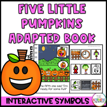 Preview of 5 Little Pumpkins Adapted and Interactive Book
