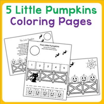 5 Little Pumpkins Coloring Page & Activity by LearnCreators Hub | TPT