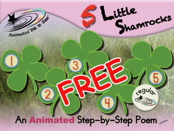 Preview of 5 Little Shamrocks - Animated Step-by-Step Poem - Regular