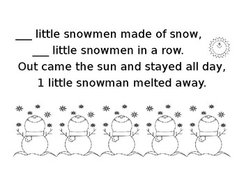 5 Little Snowman Booklet by Early Childhood Printables | TPT