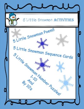 Preview of 5 Little Snowman Poem and Activities