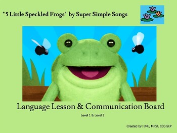 Preview of "5 Little Speckled Frogs" Communication Board, Language Lesson, AAC, Spring