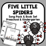 5 Little Spiders Song Pack and Book Set for PreK and Kindergarten