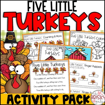 Preview of 5 Little Turkeys Thanksgiving Activities Kindergarten