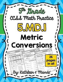 Preview of 5.MD.1 Practice Sheets: Metric Measurement