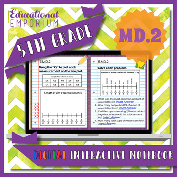 Preview of 5.MD.2 Interactive Notebook: Line Plots for Google Classroom™