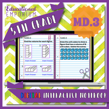 Preview of 5.MD.3 Interactive Notebook: Volume Measurement ⭐ Digital
