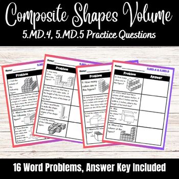 Preview of 5.MD.4 5.MD.5 Volume With Composite Shapes - 5th Grade