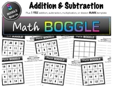 5 Math BOGGLE Boards (plus 1 FREE blank Board!) - Addition