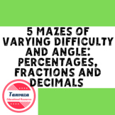 5 Mazes of Varying Difficulty and Angle: Percentages, Frac