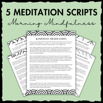 Preview of 5 Mental Health Meditation Scripts SET 1 | Morning SEL & Wellness Activities