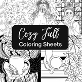 5 Mindfulnesss Fall Coloring Sheets, Sub Art Activities, E